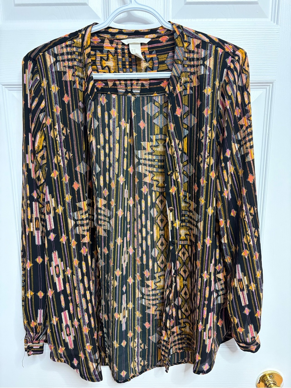 H&M Black Multicolour Printed Blouse